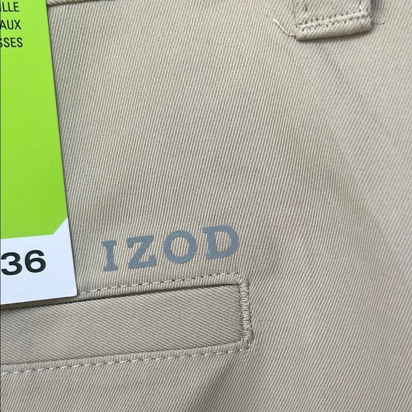 Izod Golf Men's Light Tan Flat Front Shorts - Picture 10 of 15